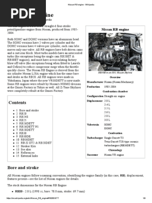Nissan RB Engine | PDF | Engine Technology | Engines