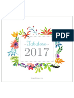 FLORAL - Calendario 2017 Imprimible Gratis - Frugalisima