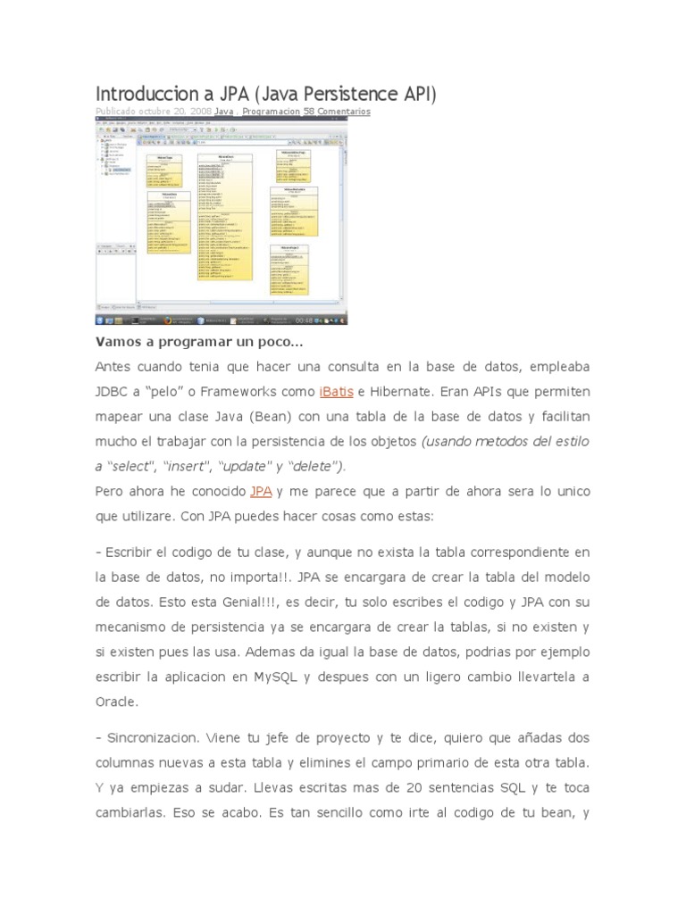 Introducción a JPA en Java: Persistencia Simplificada | PDF | SQL ...