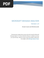 Microsoft Message Analyzer v1.4 Known Issues