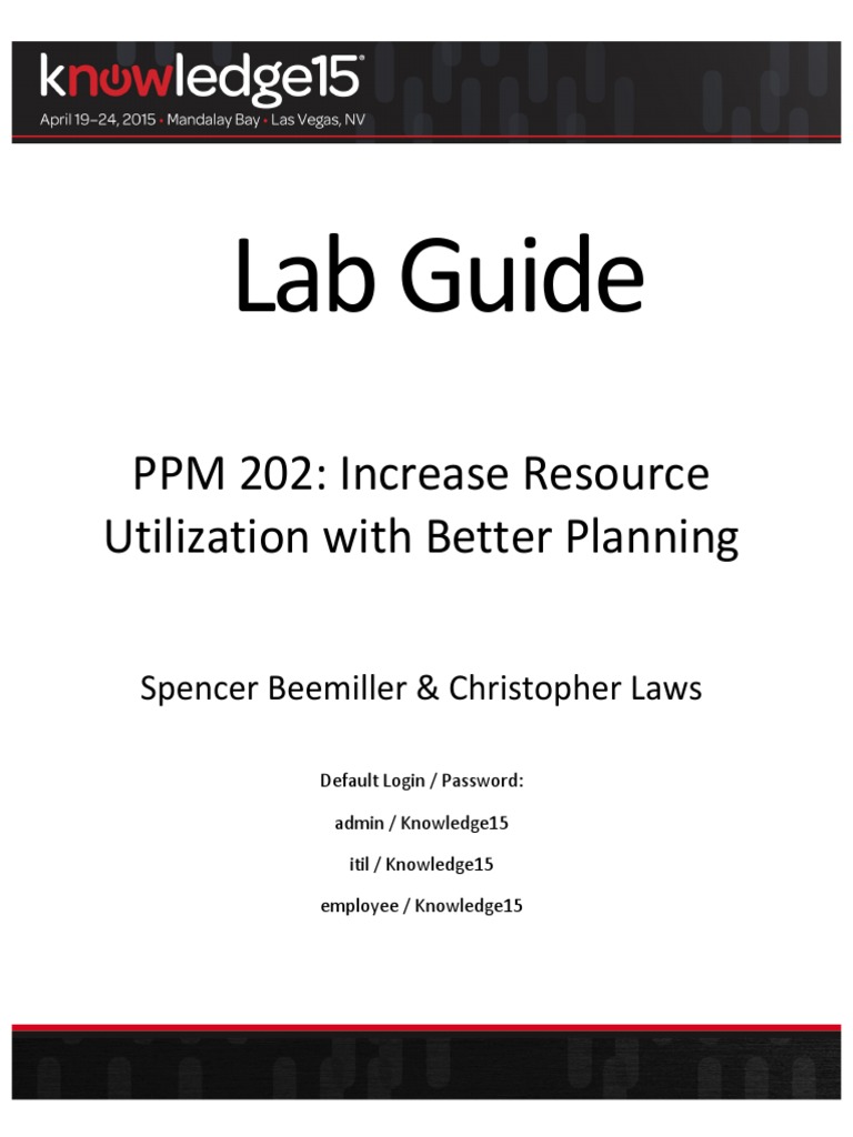 PPM Resource Lab Guide | PDF | Login | Software