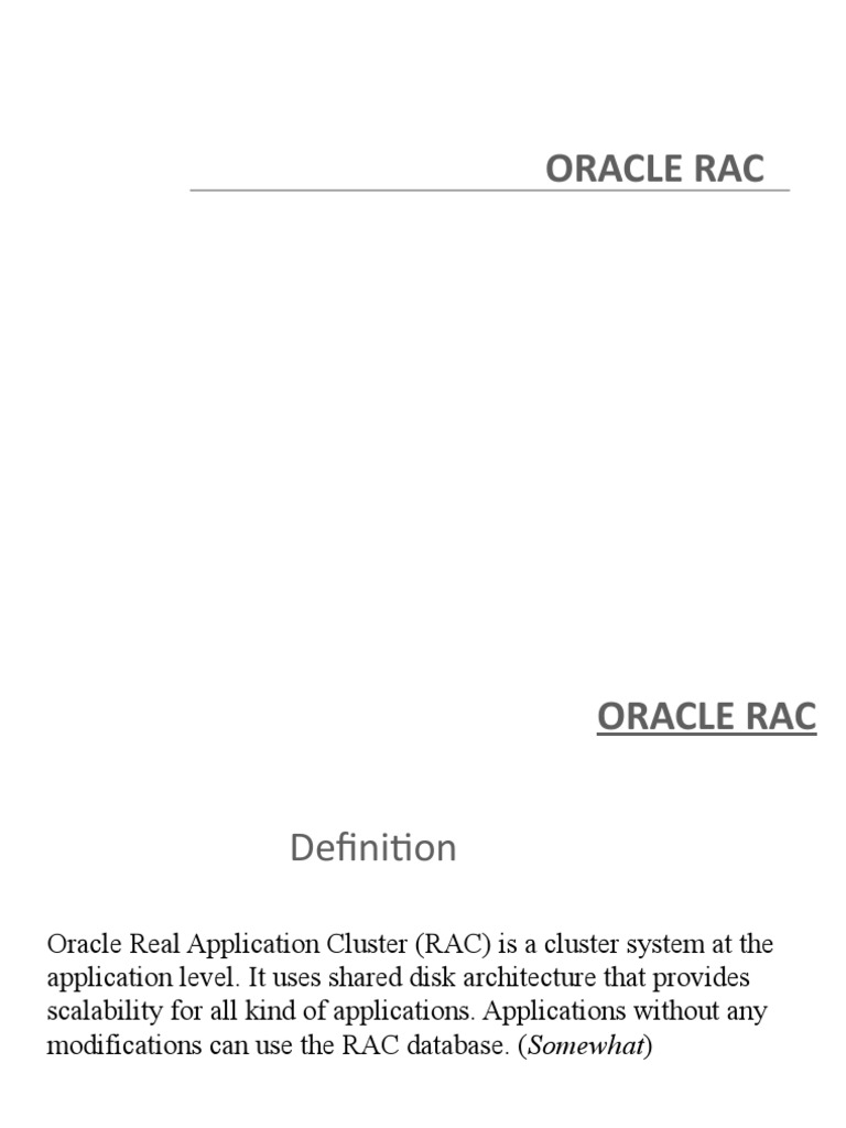 Lecture 5c, Oracle RAC | PDF | Oracle Database | Computer Cluster