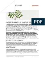 Patent Eligibility of Plants in Europe 17-09-15