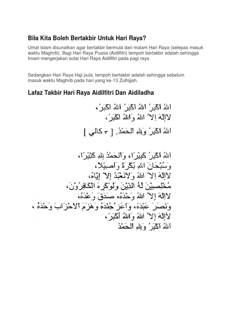Takbir Hari Raya Pdf