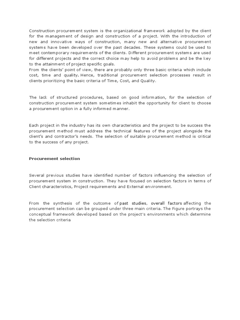 Construction Procurement System | PDF | Procurement | Survey Methodology