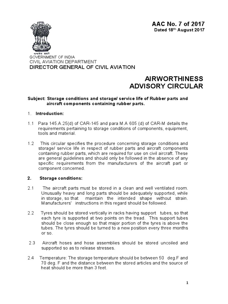 Airworthiness Advisory Circular Director General of Civil Aviation PDF Ozone Tire