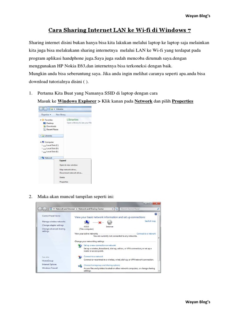 Sharing Internet Lan Ke Wi Fi PDF | PDF