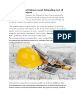 Construction Cost Estimates and Estimating Cost of Construction Projects