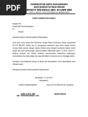 Wow 10+ Contoh Surat Keberatan Warga 