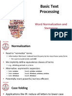 Basic Text Processing: Word Normaliza, On and Stemming