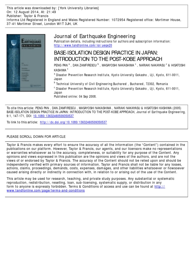 Post-Kobe Base Isolation in Japan | PDF | Deformation (Engineering ...