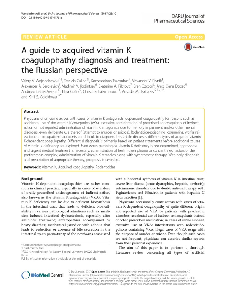 Vitamin K Coagulopathy 2017 PDF Coagulation Bleeding