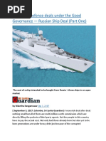 Sri Lanka Defence Deals Under The Good Governance - Russian Ship Deal (Part One)
