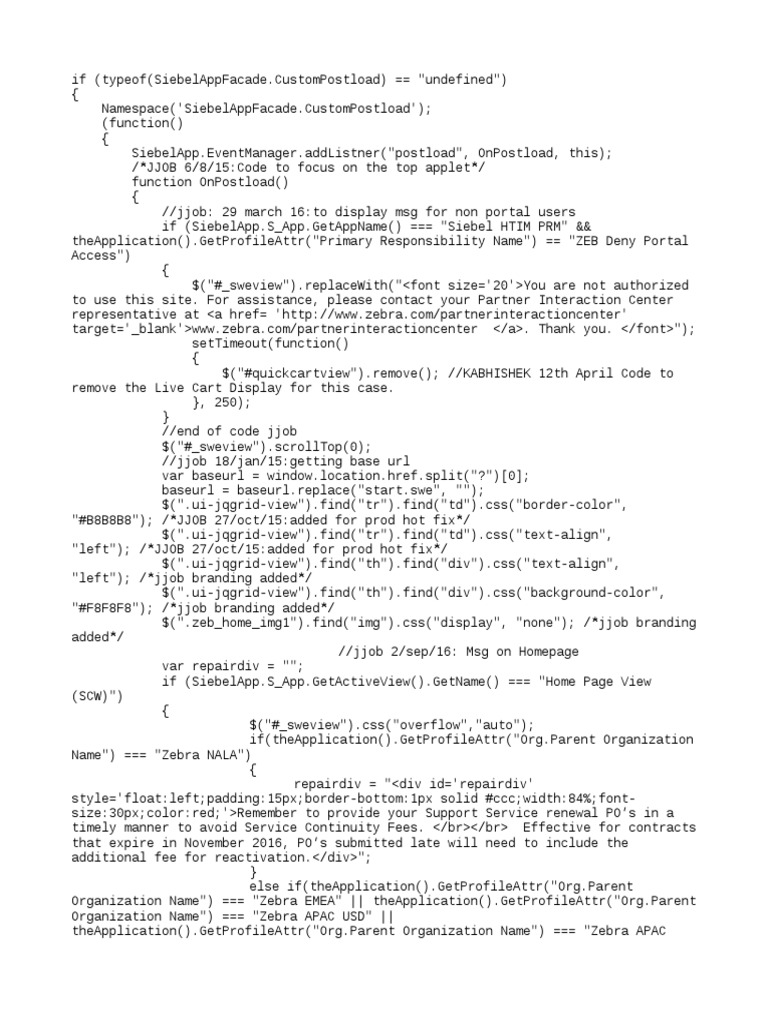 Siebel Custom Postload Script Overview | PDF | Web Development | Hypertext