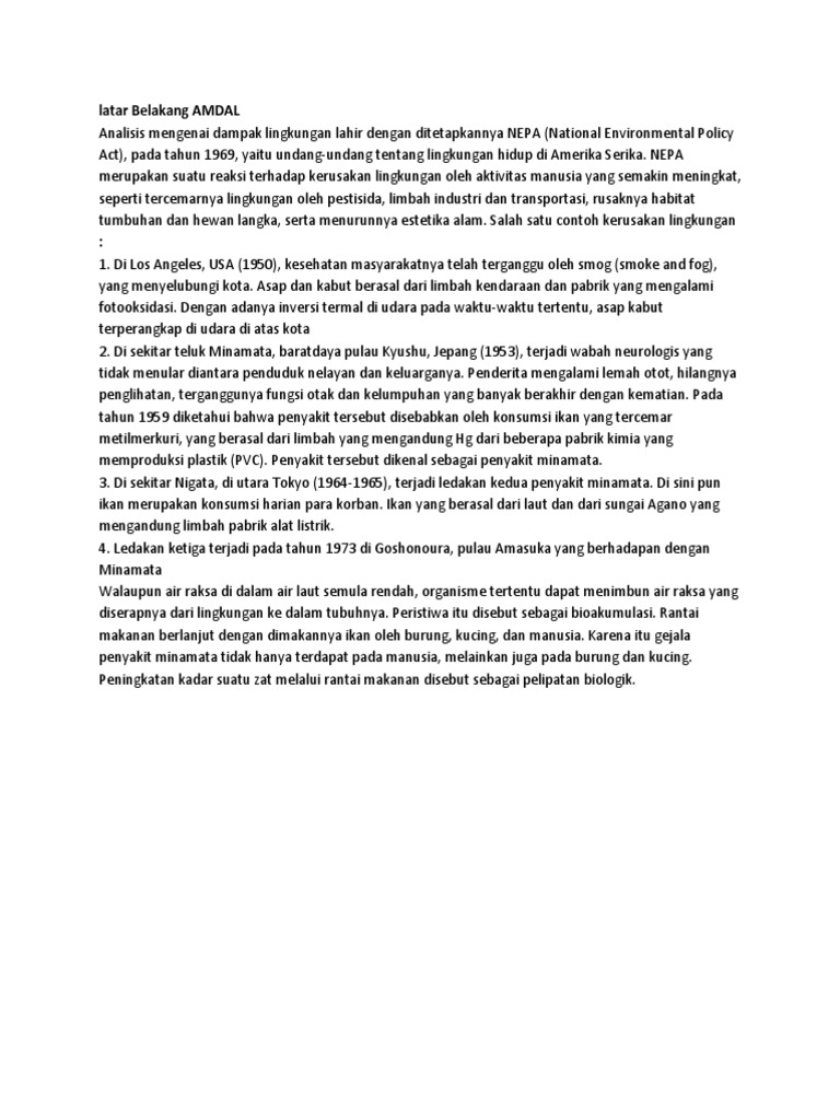 Latar Belakang Amdal