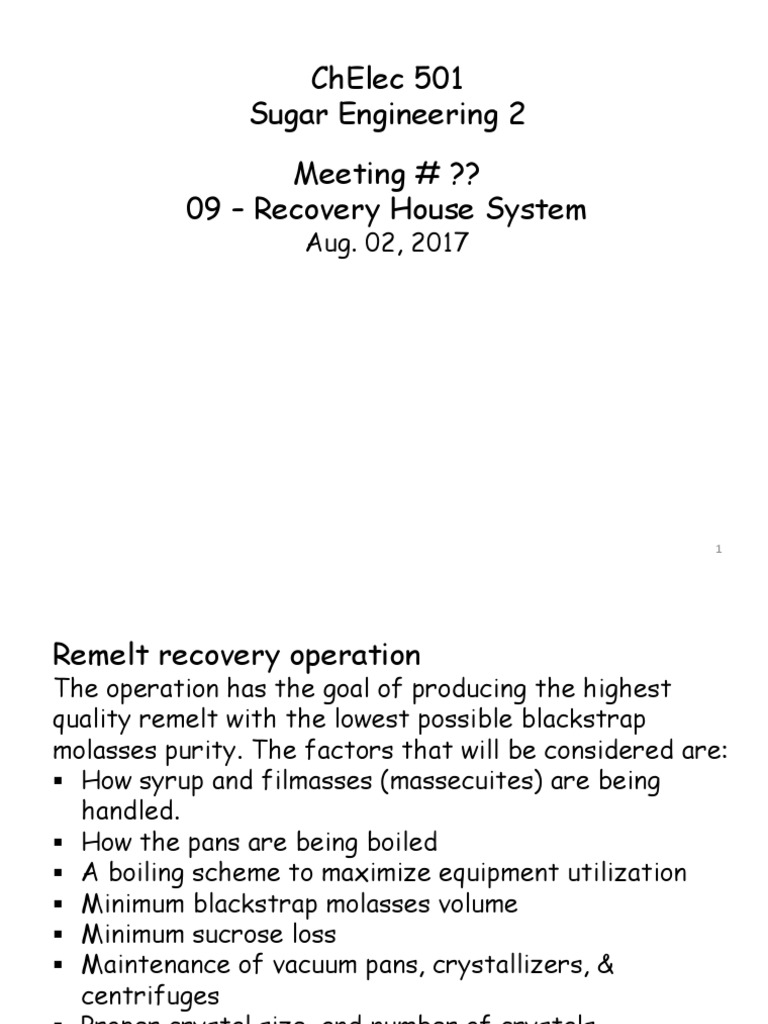 Sugar Remelt Recovery Techniques | PDF