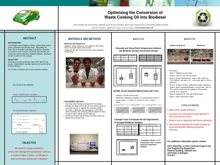 Glasgow Waste Cooking Oil to Biodiesel | PDF | Biodiesel | Ester