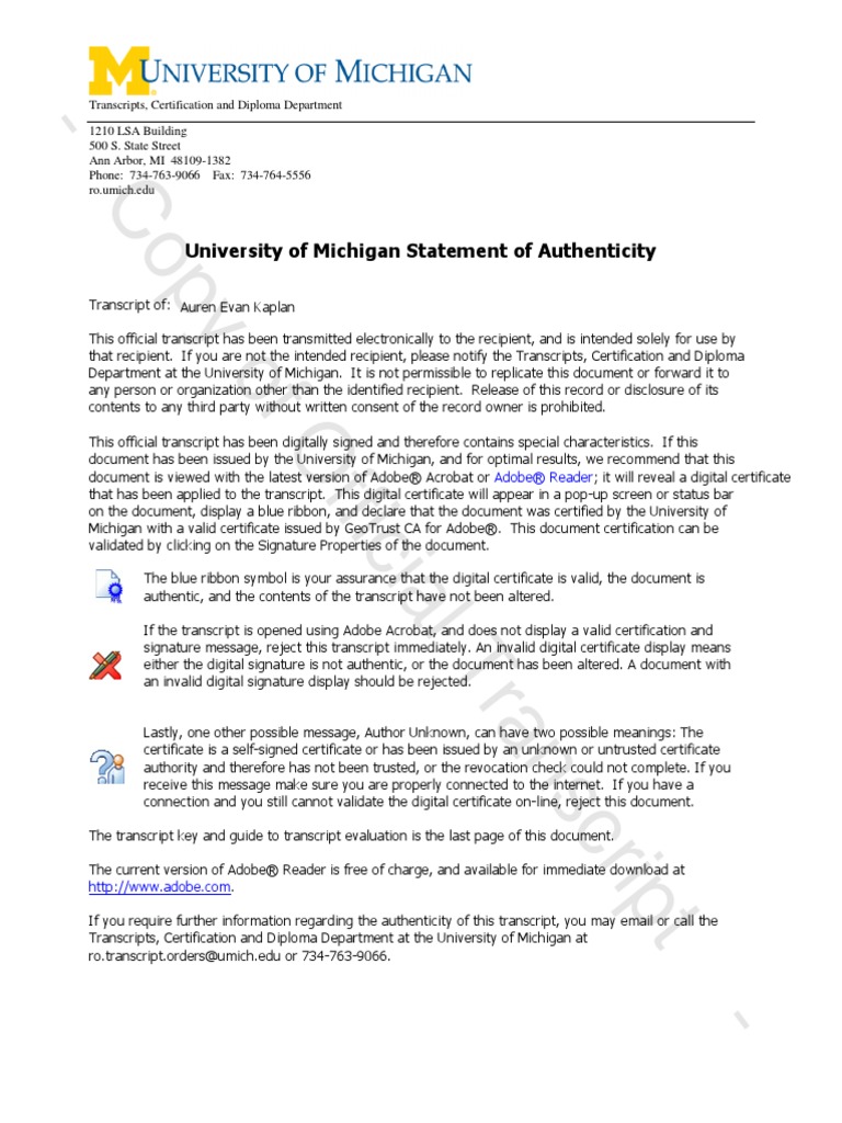 University of michigan statement of purpose image