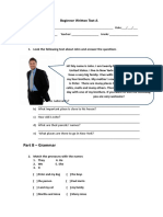 Beginner Written Test A Questions