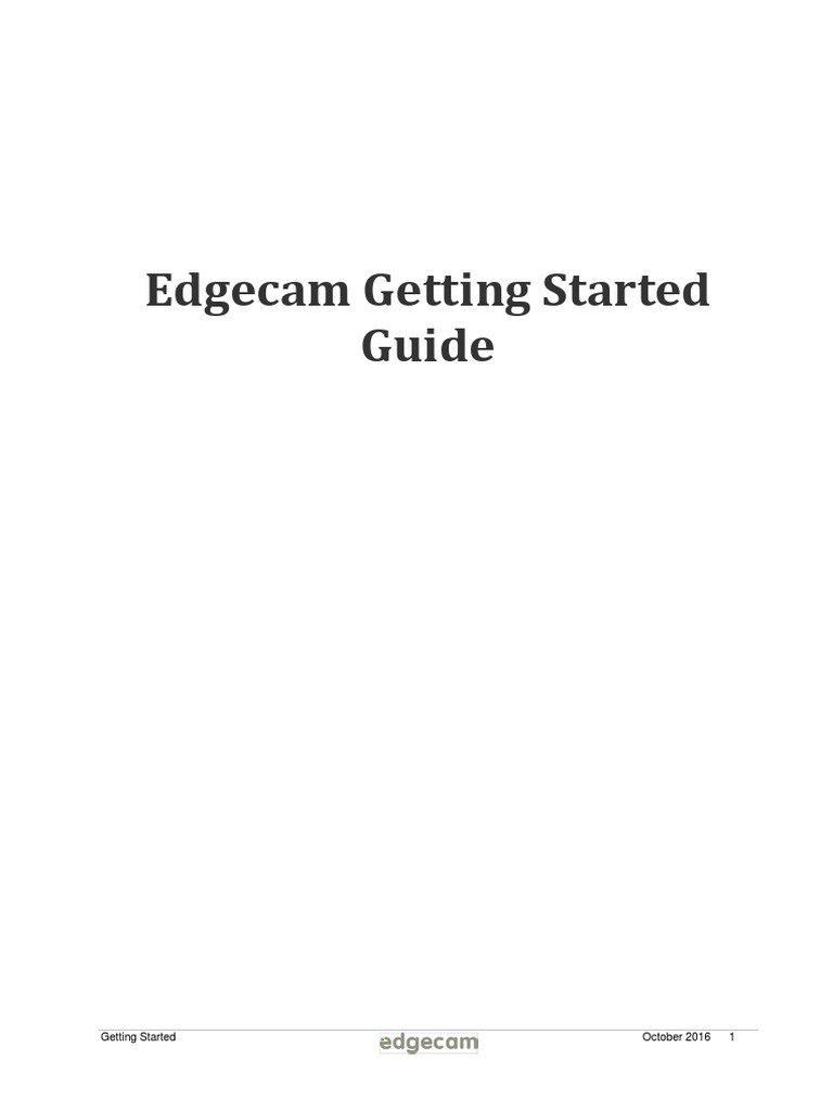 Edgecam Getting Started Guide | PDF | Numerical Control | Installation ...