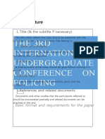 The 3Rd International Undergraduate Conference On Policing
