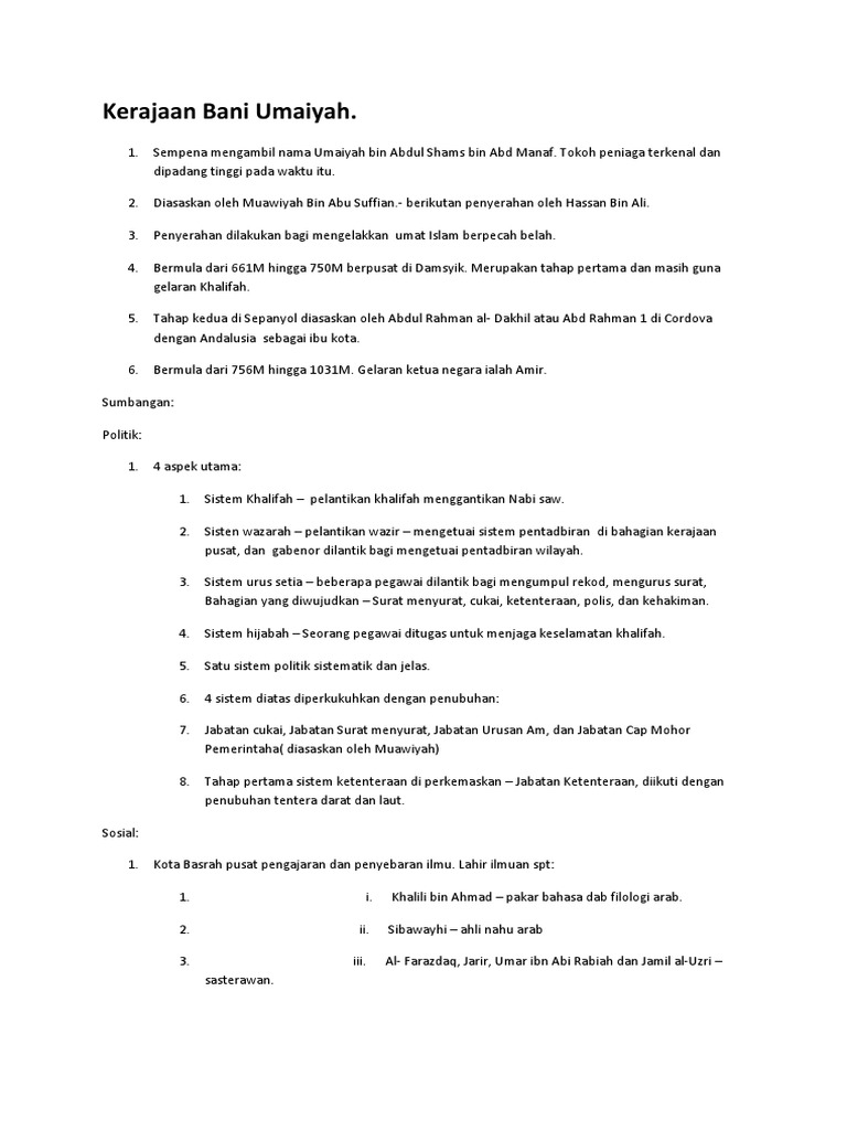 Kerajaan Bani Umaiyah Pdf