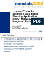 FIN2008 Vladi Tips and Tricks For Building A Web-Based Planning Application