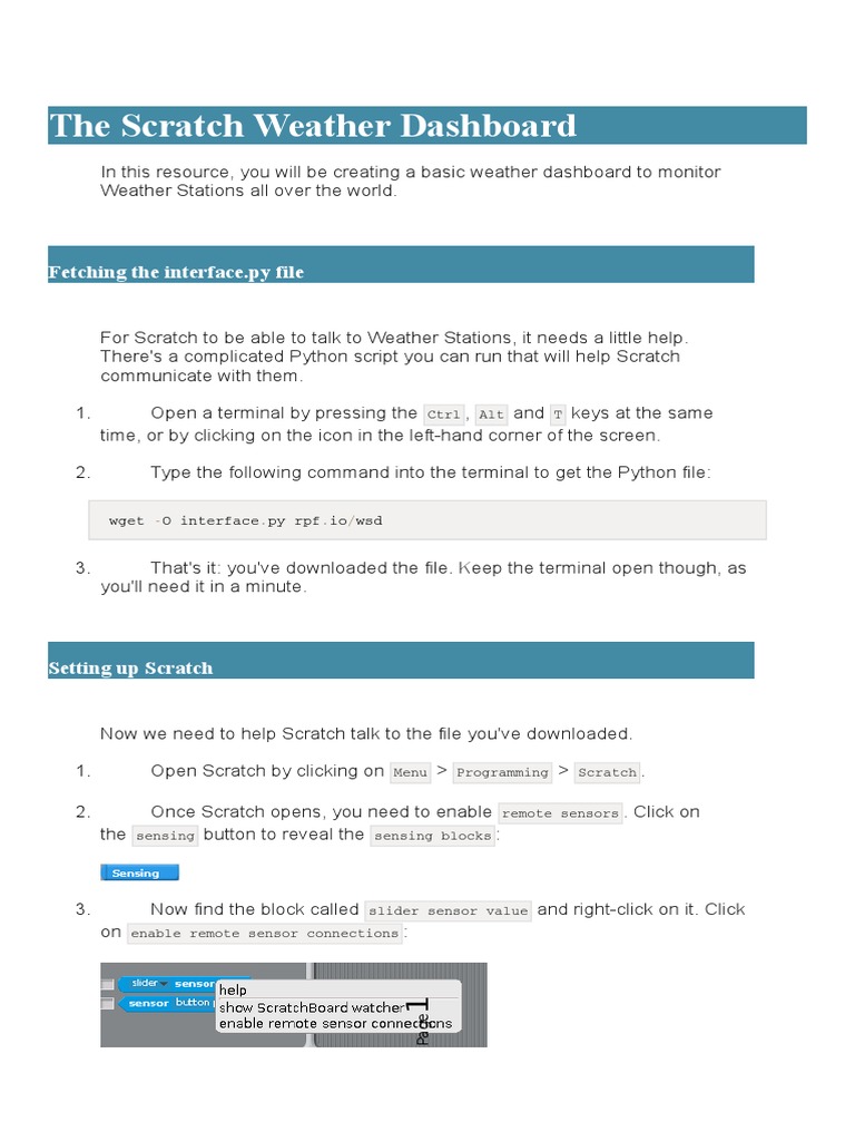 The Scratch Weather Dashboard PDF Latitude Longitude