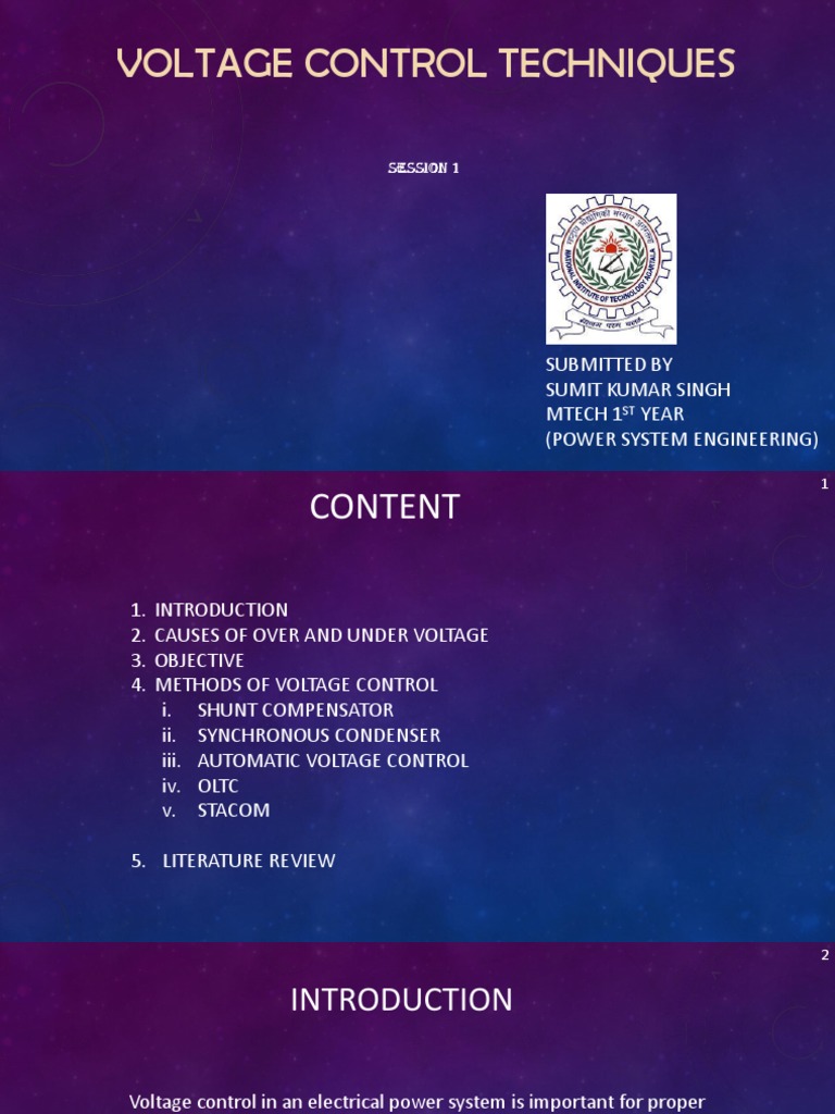 Voltage Control Methods in Power Systems | PDF | Electric Power System ...
