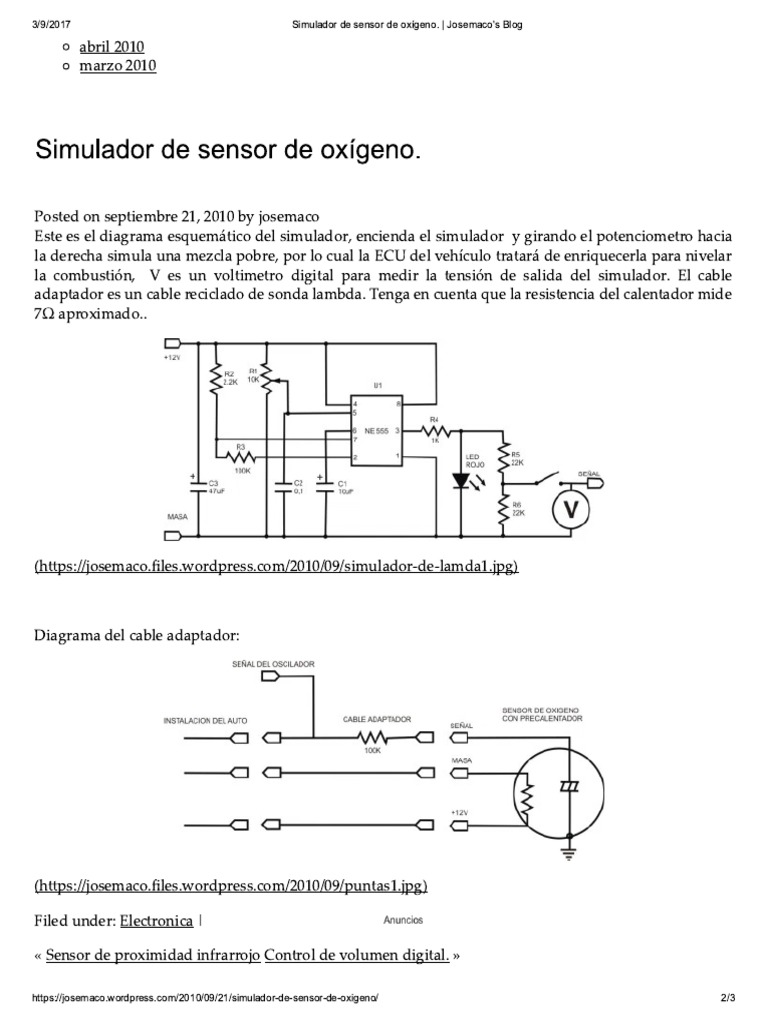 Simulador de Sensor de Oxígeno | PDF | Métodos y materiales de ...
