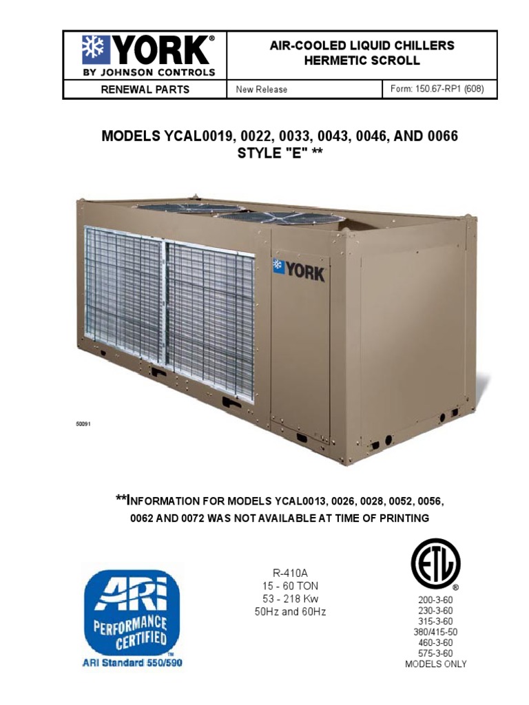 Chiller York PDF Heating, Ventilating, And Air Conditioning