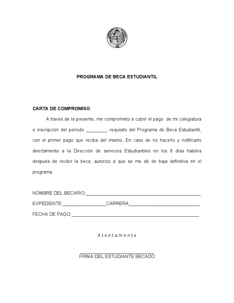 Formato Carta Compromiso | PDF