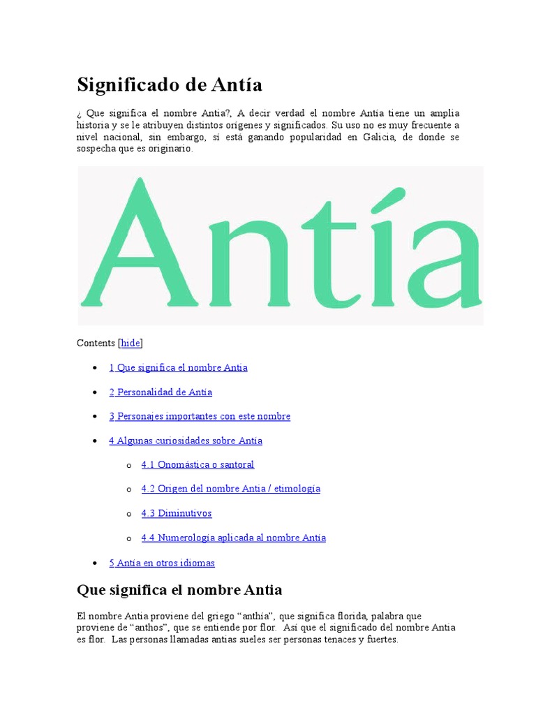 Significado de Antía | PDF | Roma | Idiomas