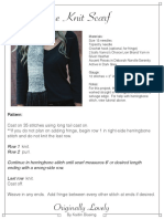 Herringbone Knit Scarf Pattern PDF