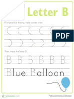 Learn to Write the Letter B with Curved Lines and Tracing