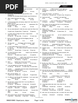 Phrasal Verbs Practice Test | PDF