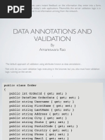 Data Annotations and Validation