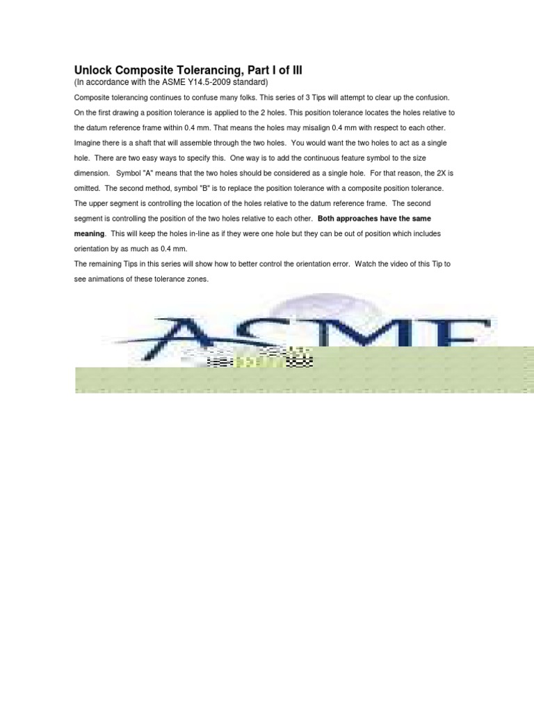 Unlock Composite Tolerancing PDF
