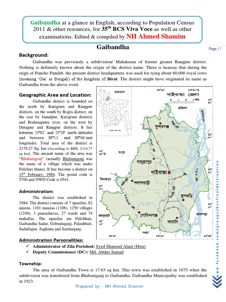 Overview of Gaibandha District | PDF | Bangladesh | South Asia
