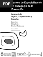 Seminario Sujeto, Subjetividades y Escuela