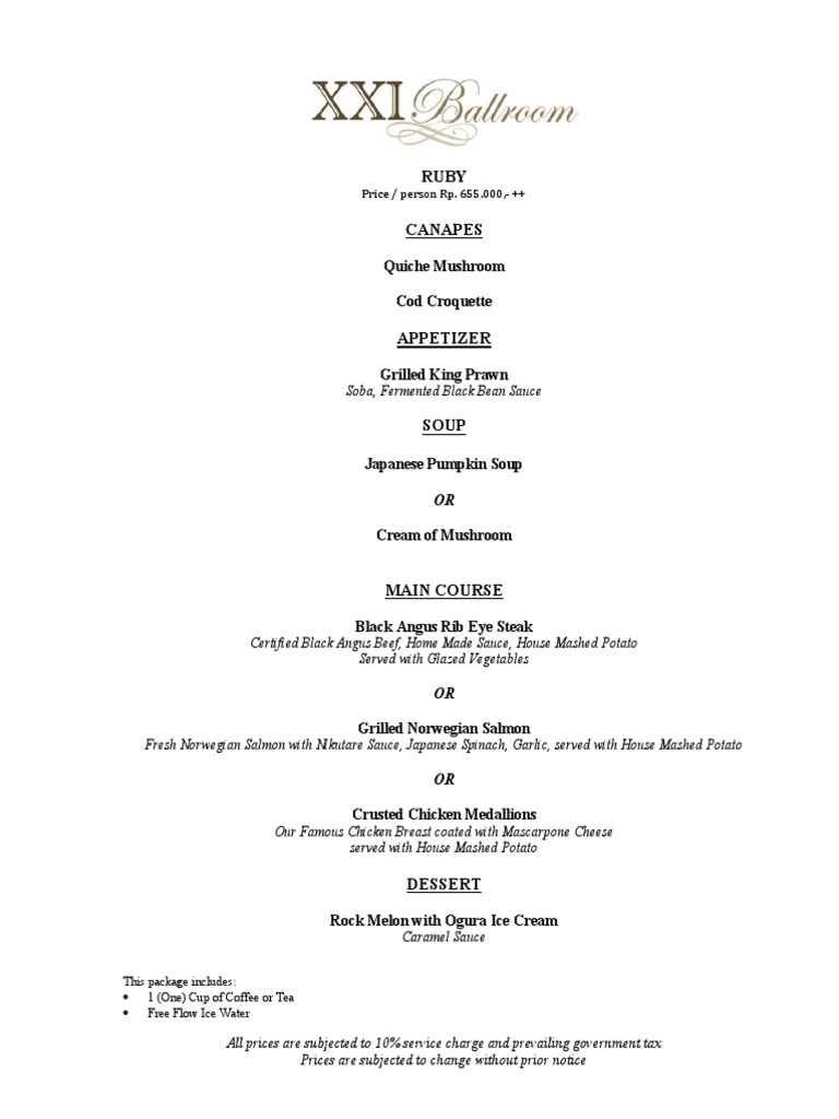 Ruby Canapes: Quiche Mushroom Cod Croquette | PDF