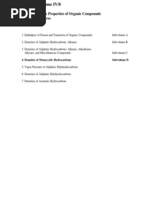 Thermodynamic Properties Of Organic Compounds And Their Mixtures