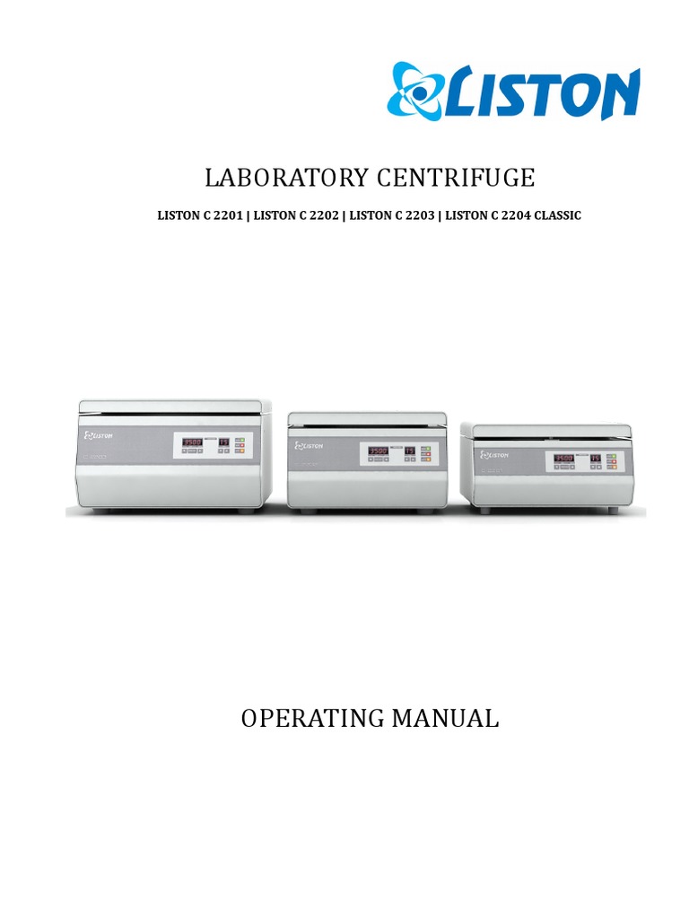 Centrifuges Manual New Centrifuge Laboratories