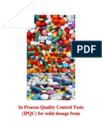 In Process Quality Control Tests (IPQC) For Solid Dosage From