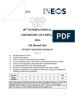 UK Chemistry Olympiad Round 1 Question Paper 2016
