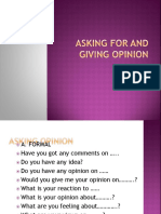 Asking For and Giving Opinion