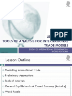 Lesson 2a Tools of Analysis For International Trade Models