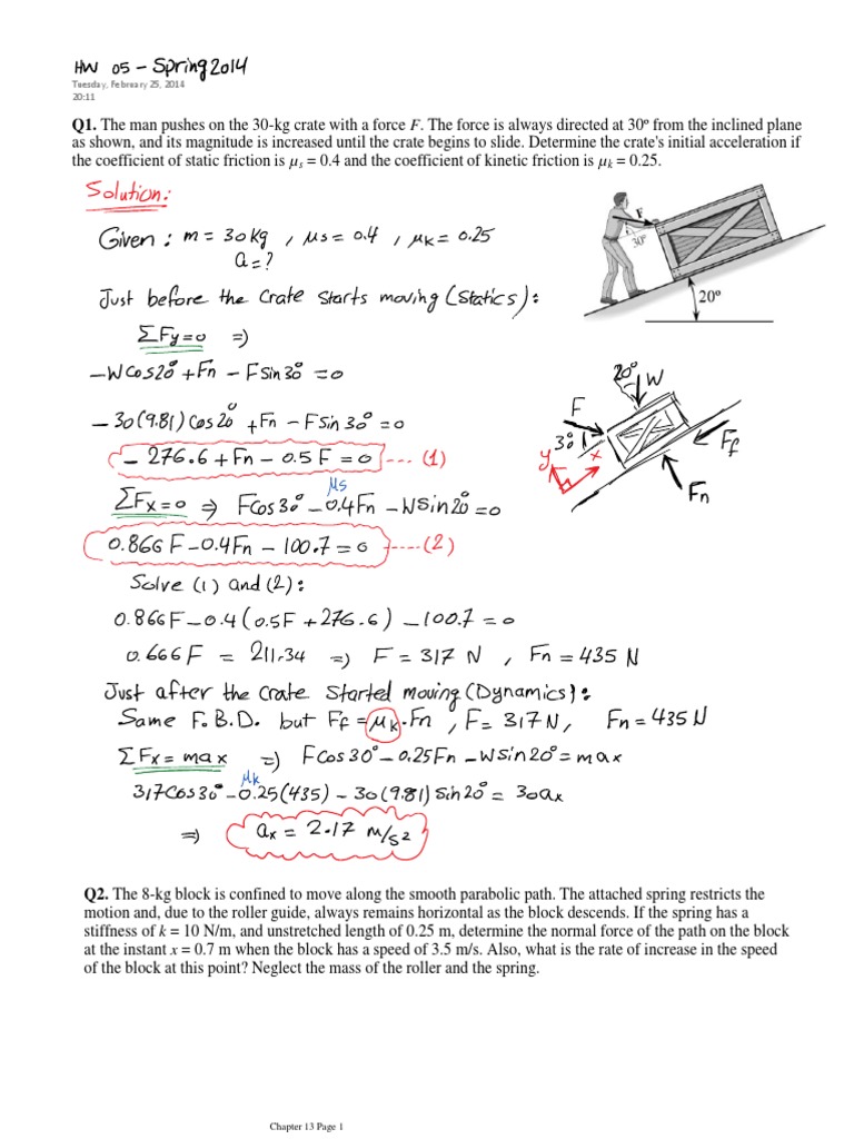 Dynamics of Crate and Block Motion | PDF | Teaching Methods & Materials ...