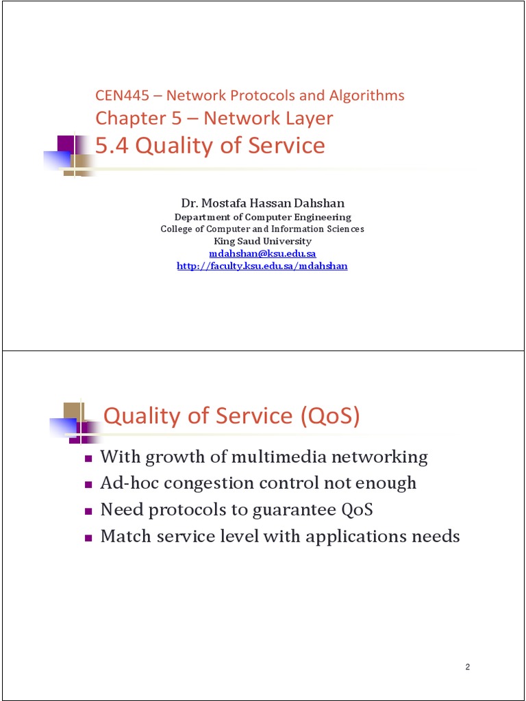 5.4 Quality of Service | Quality Of Service | Computer Networking