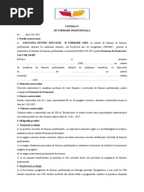 Contract Formator De Formatori